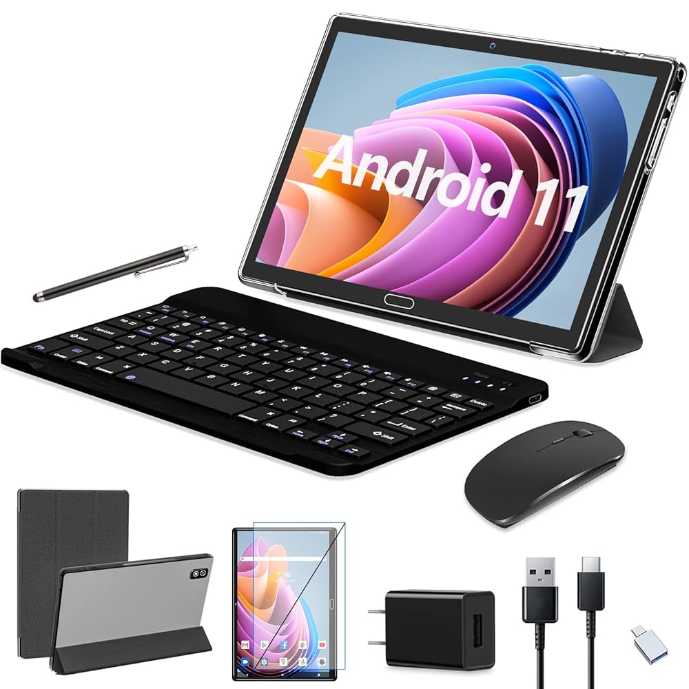 中古　Android13 タブレット　FEONAL D115 2in1 ブラック Amazon.co.jp: FEONAL Android 11 タブレット最新 2 in 1